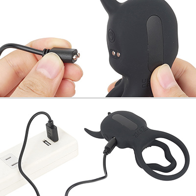 付属するマグネットケーブルで充電。フル充電までは約1.5時間、連続稼働は約50分です。スペック的には十分ですね。