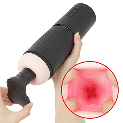 【アナル型】クッキリしたイボ・ヒダが混ざった内壁。吸引よりも振動とのマッチングが素晴らしく、動かさずにジッと味わっていたくなります。