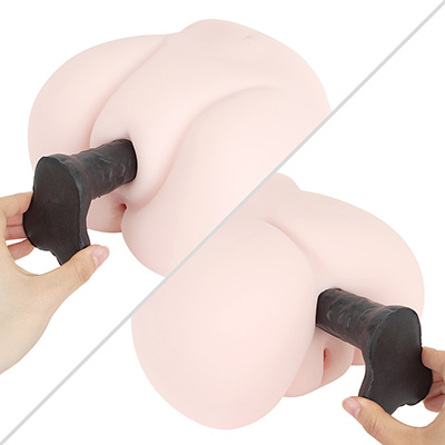 起伏に富んだフィット感の高い膣内に対し、アナルはシンプルさが目立ちます。ただ、それだけにリアルともいえますね。