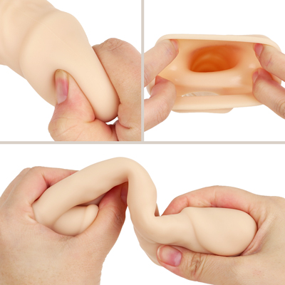 素材には肌馴染みが良く非常に滑らかな高級純正シリコンを贅沢に100%使用しています。グニグニと自在に曲がる驚異的な柔軟性と、もっちりとした程よい反発力を兼ね備えており、デリケートな肌に触れた瞬間からリアルスキンならではの生々しい質感を堪能できる仕上がりです。