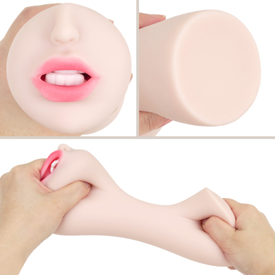 【美園和花】　メンテナンス性に優れ、使用後のお手入れも簡単に行えるサラリとした手触りの弾力素材を採用。肉厚で非常に柔らかい非貫通仕様の挿入口がペニスを優しく包み込み、内部の密閉性を高めて強力な吸引力（空気抜き効果）を生み出す仕組みです。